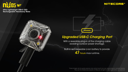 Nitecore NU05 V2 Kit 40 lumen Red & White output rechargeable LED headlamp