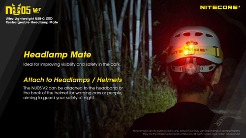 Nitecore NU05 V2 Kit 40 lumen Red & White output rechargeable LED headlamp