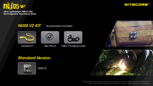 Nitecore NU05 V2 Kit 40 lumen Red & White output rechargeable LED headlamp
