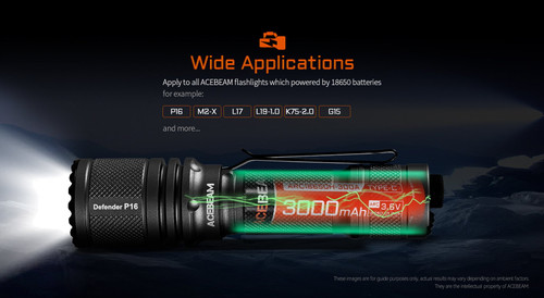 AceBeam USB-C IMR 18650 rechargeable 3000mAh Li-ion Battery