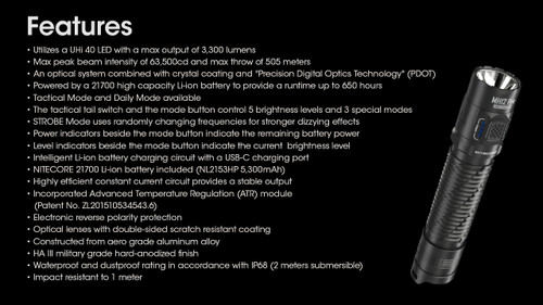 Nitecore MH12 Pro Compact 3300 lumen USB-C rechargeable torch