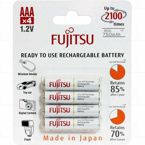 Fujitsu HR-4UTC(4B) AAA LSD 800mAh NiMH Batteries