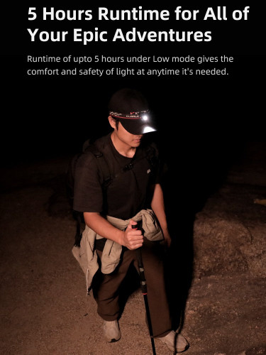 Klarus HM3 Super lightweight 670 lumen rechargeable black headlamp 