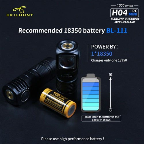 Skillhunt H04R Mini RC 1000 lumen magnetic rechargeable headlamp