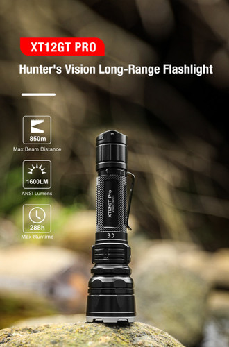 Klarus XT12GT PRO Kit Compact 1600 lumen 850m long-range rechargeable kit