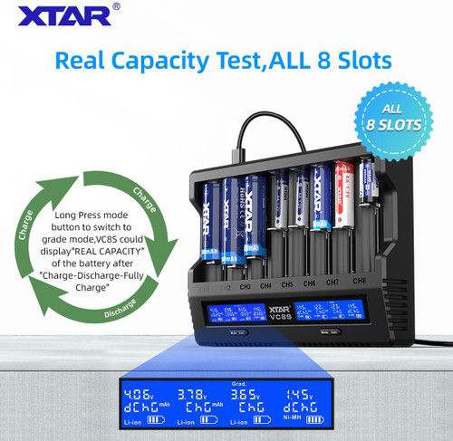 Xtar VC8S-Kit Fast Charging 8-bay battery charger