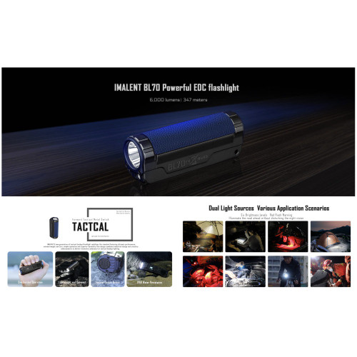 Imalent BL70 Dual output 6000 lumen rechargeable EDC torch