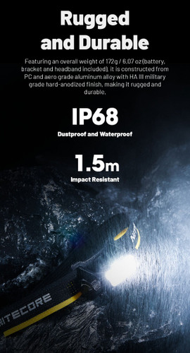 Nitecore HC70 UHE High Performance 1600 lumen rechargeable headlamp