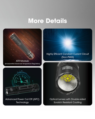 Nitecore EDC31 Compact 3500 lumen 380m throw rechargeable EDC torch