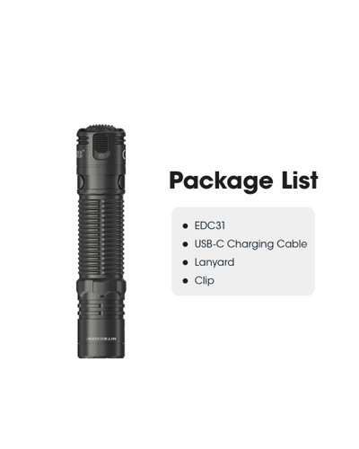 Nitecore EDC31 Compact 3500 lumen 380m throw rechargeable EDC torch