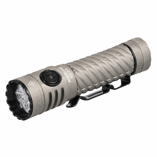 AceBeam EC20 - Multi-colour output 2800 lumen EDC torch in MAO, showing the side switch and pocket clip.
