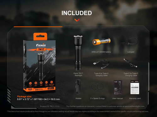 Fenix TK17 Compact 3600 Lumen Dual Switch Tactical Torch