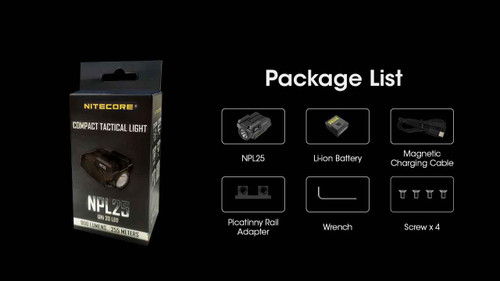 Nitecore NPL25 900 Lumen Rechargeable Compact Rail Mount Tactical Light