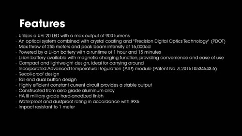 Nitecore NPL25 900 Lumen Rechargeable Compact Rail Mount Tactical Light
