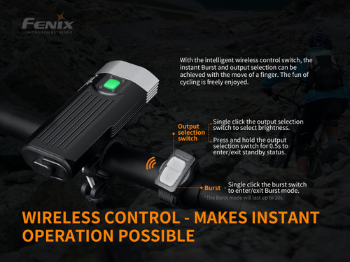 Fenix BC30 v2.0 Wireless remote switch 2200 lumen LED bike light