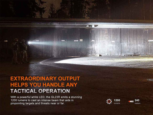 Fenix GL23R 1200 Lumen Rechargeable Rail Mount Light with Green Laser