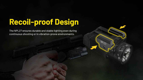 Nitecore NPL27 650 Lumen Magnetic Rechargeable Rail Light