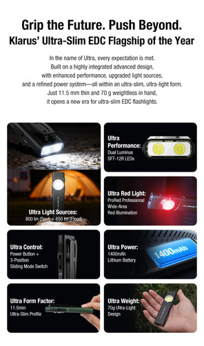 Klarus E5 Ultra - Slim EDC Troch with Multiple Light Sources