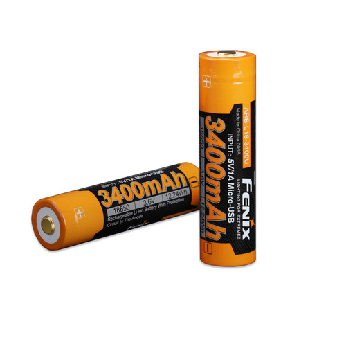 Fenix ARB-L18-3400U Micro-USB 3400mAh Rechargeable 18650 Battery