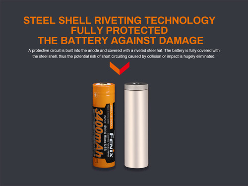 Fenix ARB-L18-3400U Micro-USB 3400mAh Rechargeable 18650 Battery