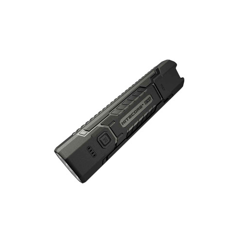 Nitecore EDC07 ultra-slim everyday carry flashlight in dark grey, angled view showing front and side.