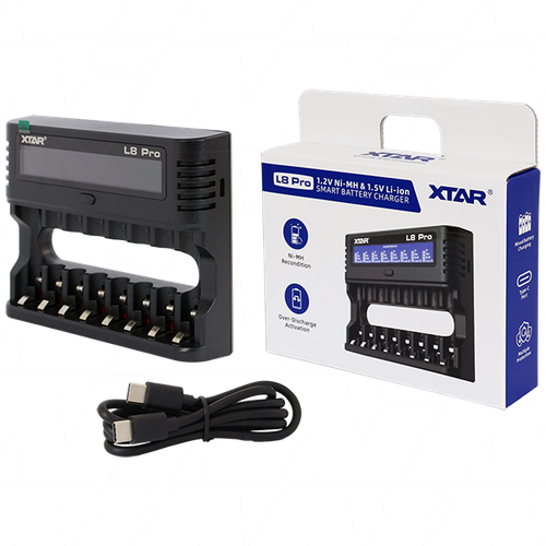 XTAR L8 Pro - Smart Battery Charger for 1.2V NiMH and 1.5V Li-ion AA/AAA Batteries