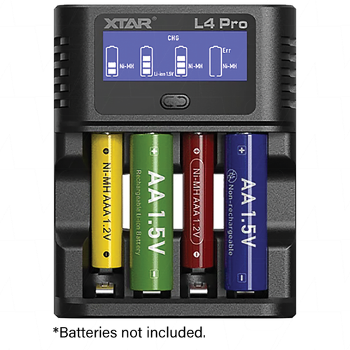XTAR L4 Pro - Smart Battery Charger for 1.2V NiMH and 1.5V Li-ion AA/AAA Batteries