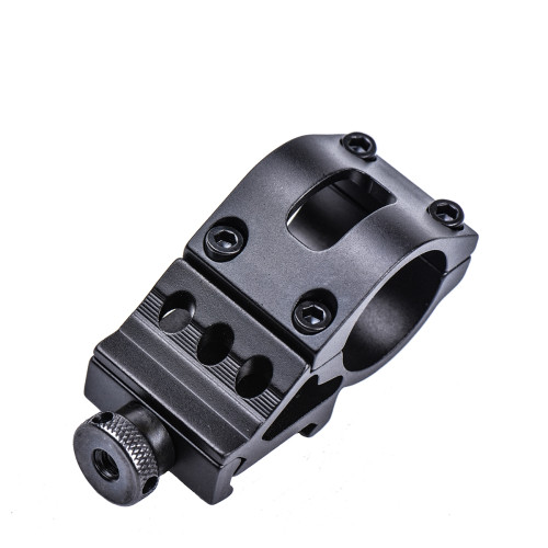 Weltool flashlight mount for Picatinny rails, showcasing its robust design from a slightly different top angle.