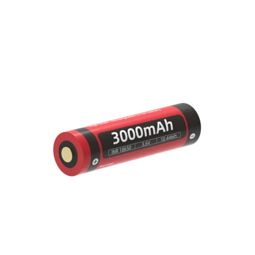 Weltool PB18-30P - 3000mAh High-drain Rechargeable 18650 Li-ion Battery, angled view showing specifications.