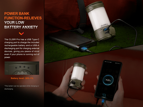 Fenix CL26R Pro - 650 lumen rechargeable camping lantern White