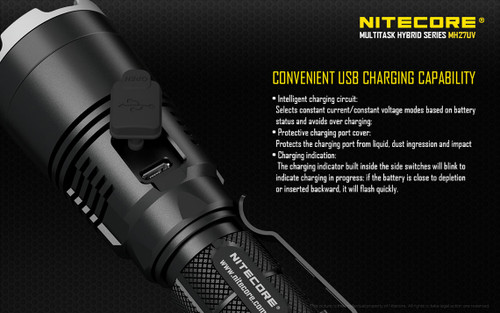 Nitecore MH27UV rechargeable multi colour UV tactical LED torch