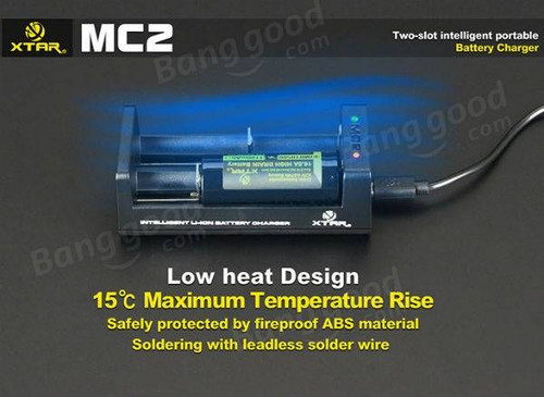 Xtar MC2 2-bay USB portable Li-ion battery charger