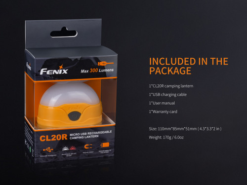 Fenix CL20R 300 lumen rechargeable camping lantern
