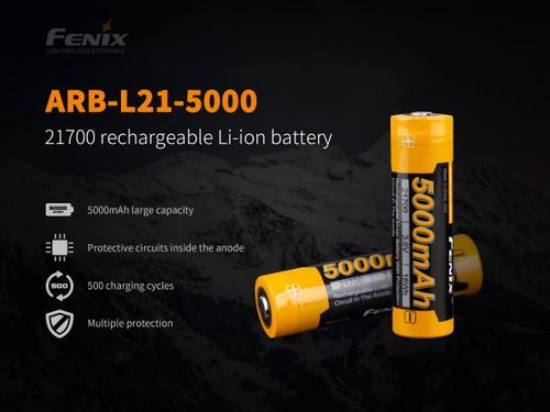 Fenix ARB-L21-5000 V2.0 rechargeable 21700 Li-ion battery