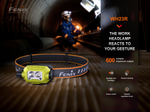 Fenix WH23R 600 lumen Gesture Sensing work headlamp