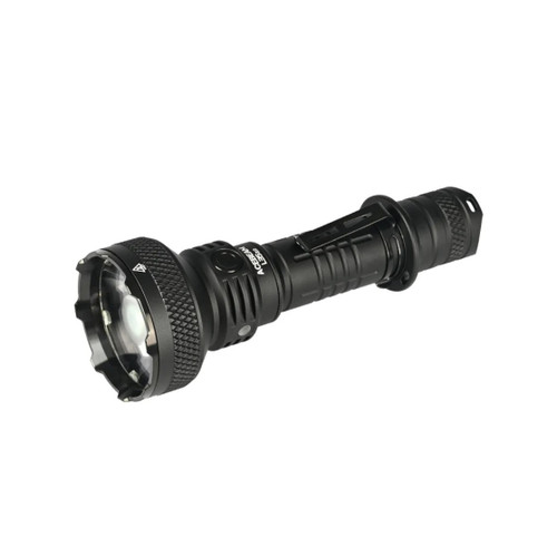 Acebeam L35 2.0 - 650m 5000 Lumen Long-range Tactical LED Torch shown at an angle, highlighting its design.