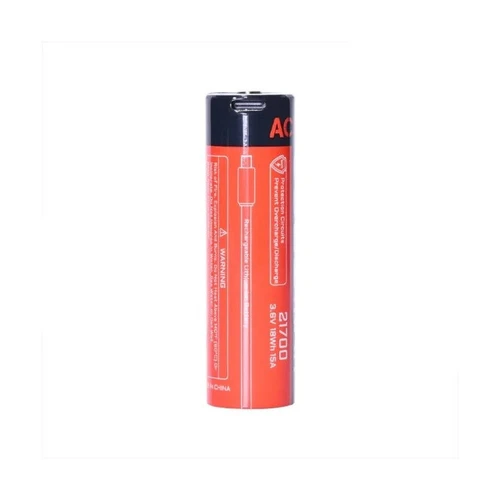 Acebeam AB21CP50 Type-C - 5000mAh 21700 USB-C Li-ion Battery standing upright, showing top USB-C charging port.