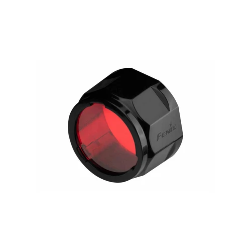 Fenix AOF-S+ V2.0 - Red Filter shown from an angled front perspective, highlighting the red lens and Fenix logo.