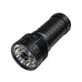 Lumintop Mach 4695 Compact 26000 lumen 520m throw rechargeable torch, front angle view showing LEDs and button.