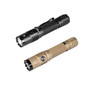 Two AceBeam T35 Compact 1900 lumen USB-C rechargeable tactical torches, black and tan, angled.