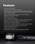 Nitecore NU30 Triple Output 500 lumen lightweight headlamp