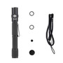 Thrunite Archer 2A C 1018 lumen EDC LED Penlight with included accessories: O-rings, spare button, and lanyard.