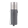 Side view of the grey RovyVon Aurora A21 1000 Lumens Rechargeable EDC Torch, showing the pocket clip.