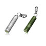 Lumintop Silver Fox 760 Lumens Keyring Torch (silver) next to a green version of the torch.