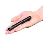 Acebeam PT20 carbon fiber penlight flashlight held in a hand, showcasing its compact size and black finish.