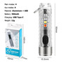 Multifunctional rechargeable 400 Lumen keyring torch with Red, Blue and UV