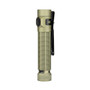 Olight Baton Ultra olive green flashlight standing upright, showing USB-C charging port.