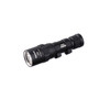 Weltool LH8 W35 flashlight with a bright lens, shown at an angle on a white background.
