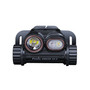 Front view of Fenix HM65R V2.0 headlamp showing dual LED lights and model name.