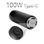 Imalent SR32 battery pack with a magnified view of the 100W Type-C charging port on the end cap.